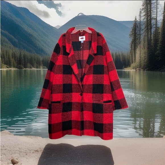Old Navy Women’s Lumberjack Buffalo Plaid Red & Black Unlined Coat Jacket XXL - Picture 1 of 12